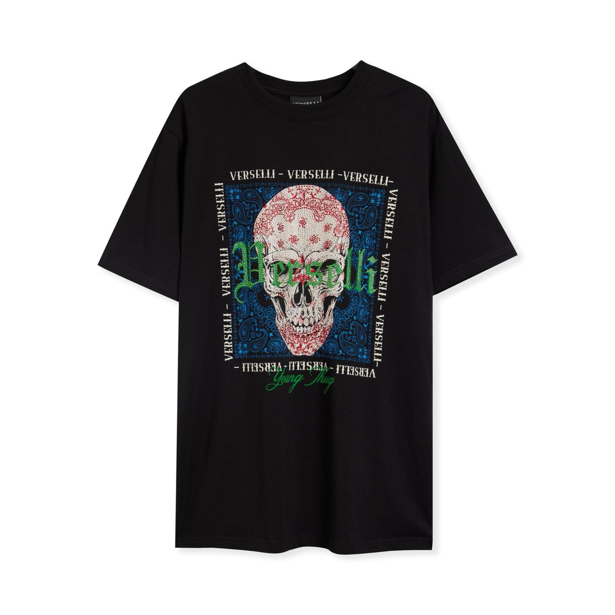 Men's Skull Graphic Black Tee-2504